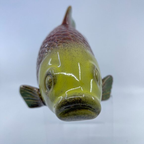 vintage ceramic koi fish intricately detailed figurine 12" long - Picture 4 of 11